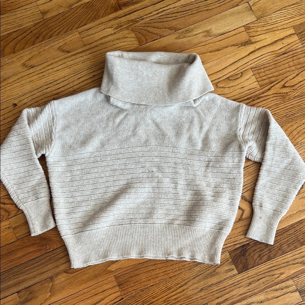 Cozy Cream Turtleneck Ribbed Knit Sweater